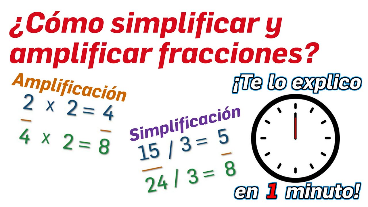37.- &iquest;C&oacute;mo simplificar y amplificar fracciones? - &iexcl;Te lo Explico en Un Minuto!