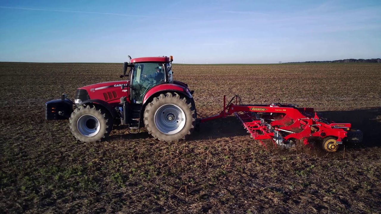 Talerzowanie poplonu pod siew jęczmienia ][ Case puma 170 cvx & Väderstad Carrier 500 CrossCutter