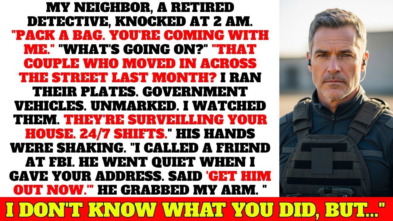 Retired detective neighbor knocked 2AM: 'You're coming with me now—FBI said get you out now...''