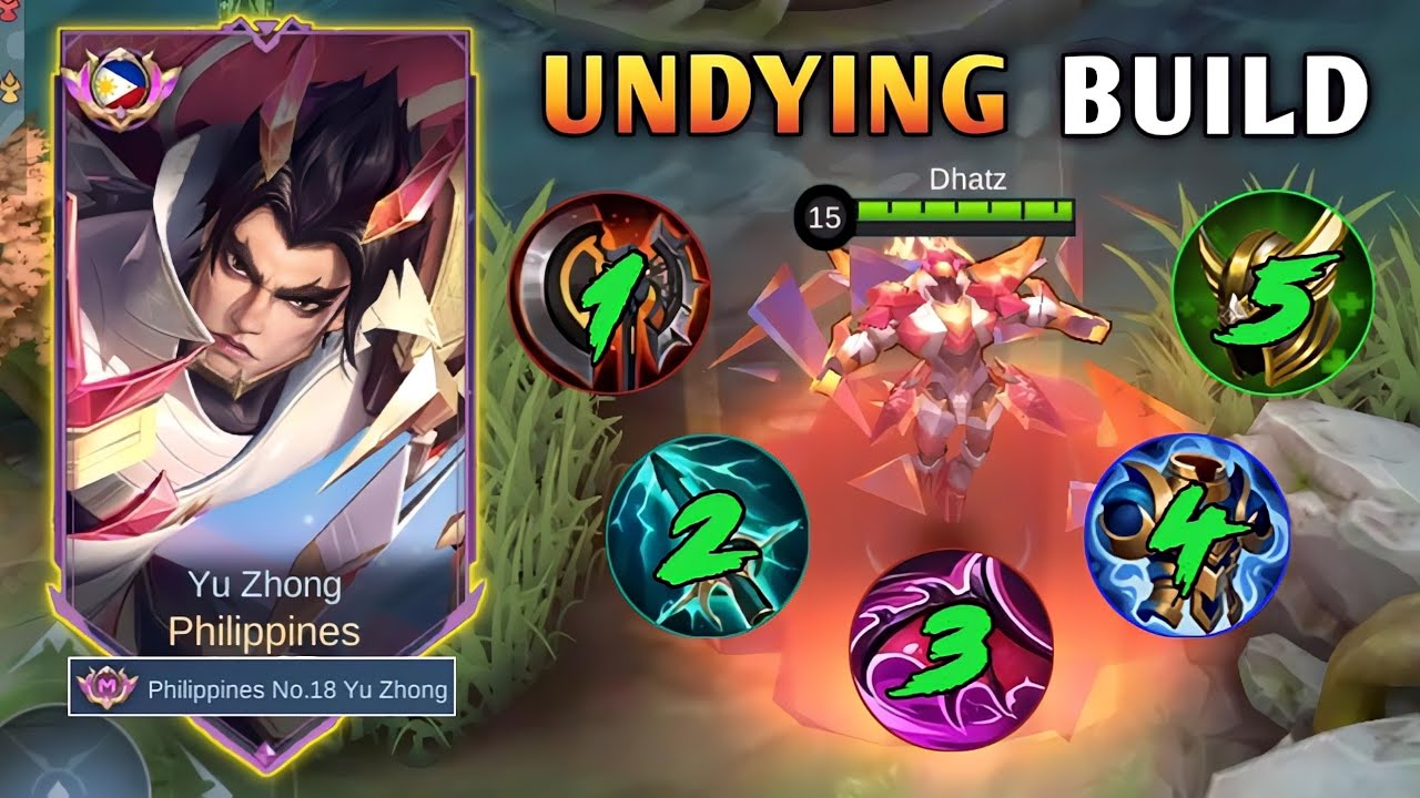 NEW YU ZHONG UNDYING TANK BUILD PERFECT FOR SOLO RANK! (emblem & item recommended)