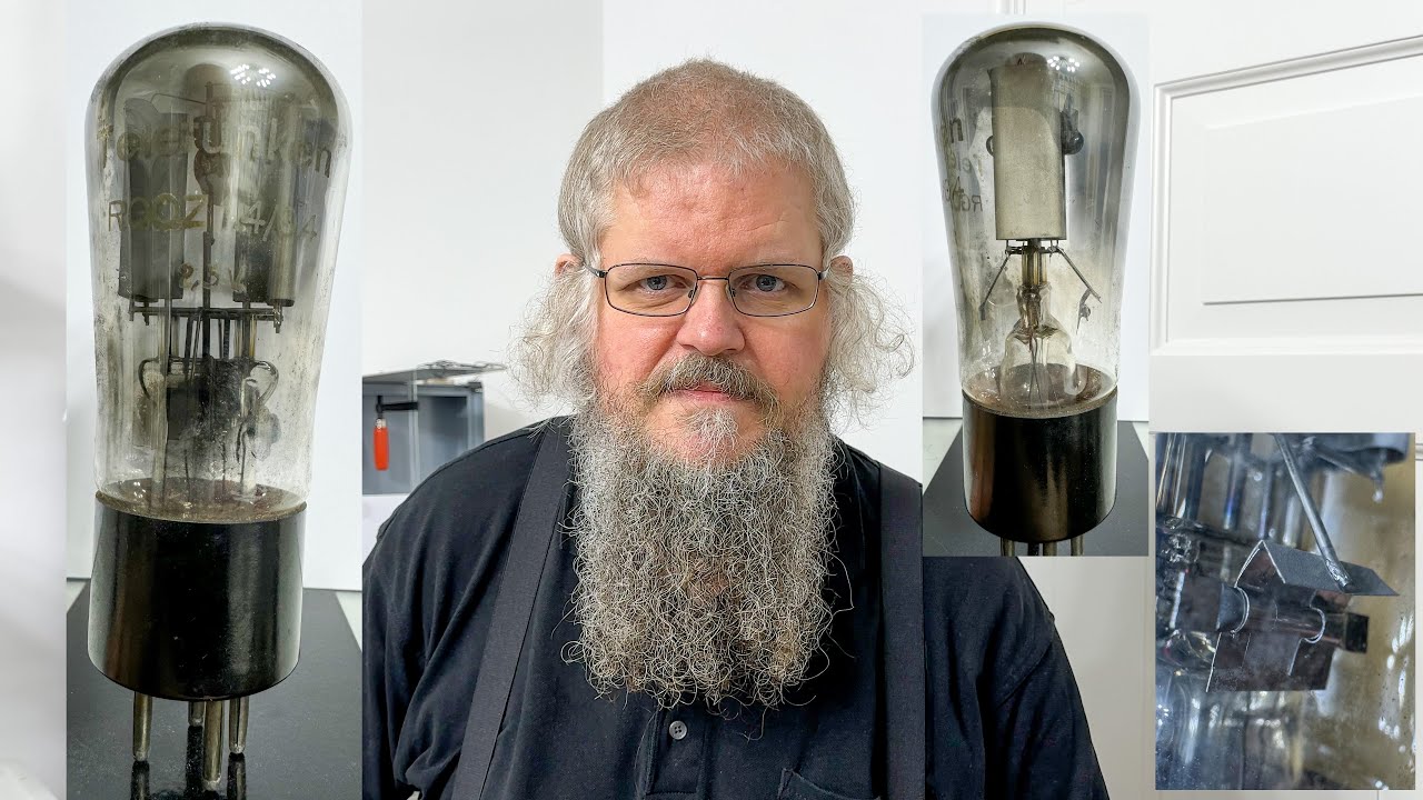 Detailbilder und Prüfung der Quecksilberdampf Gleichrichterröhre RGQZ1,4/0,4 von Telefunken