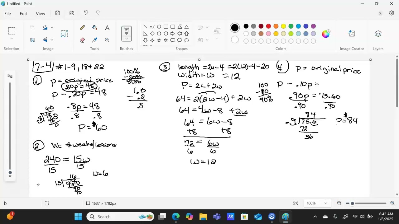 PreAlgrebra - 7-4 HW Check
