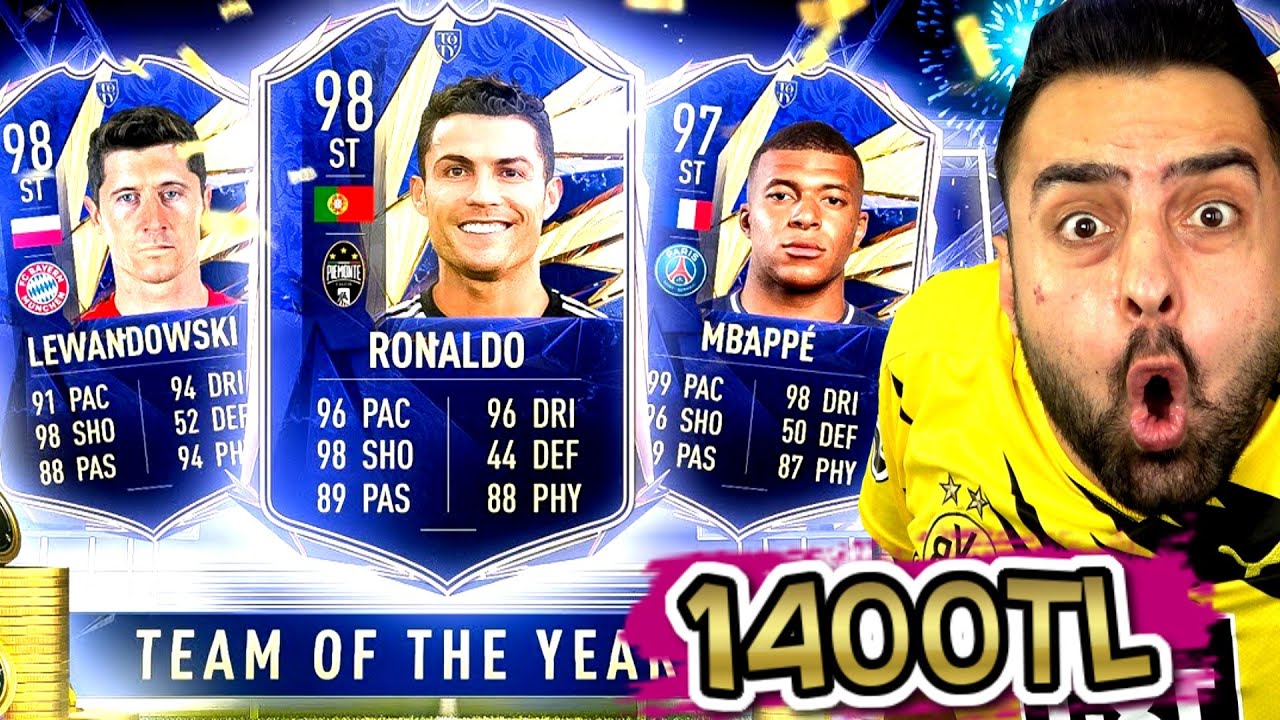 98 RONALDO ! 97 MBAPPE ! 98 LEWANDOWSKİ ÇIKTI ! 1400 TL TOTY PAKET AÇILIMI !