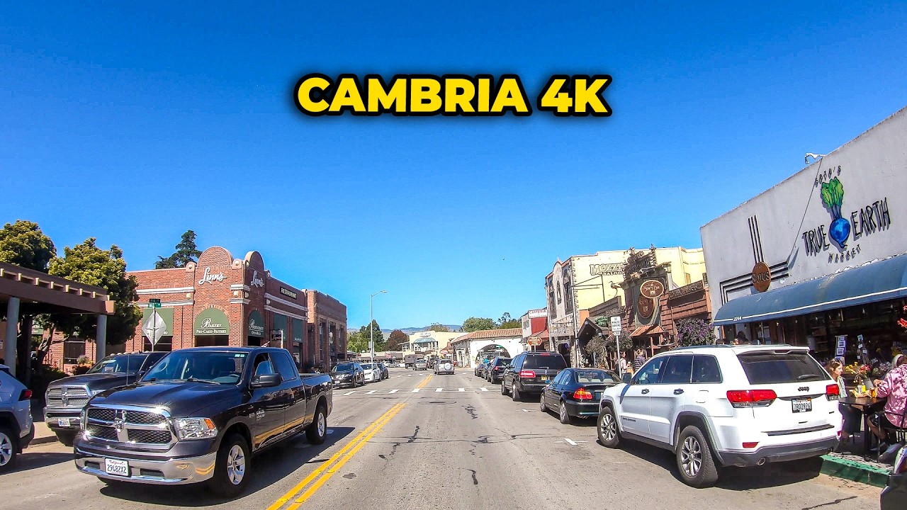 Driving California 4K - Beautiful Cambria Beach & Rural - USA