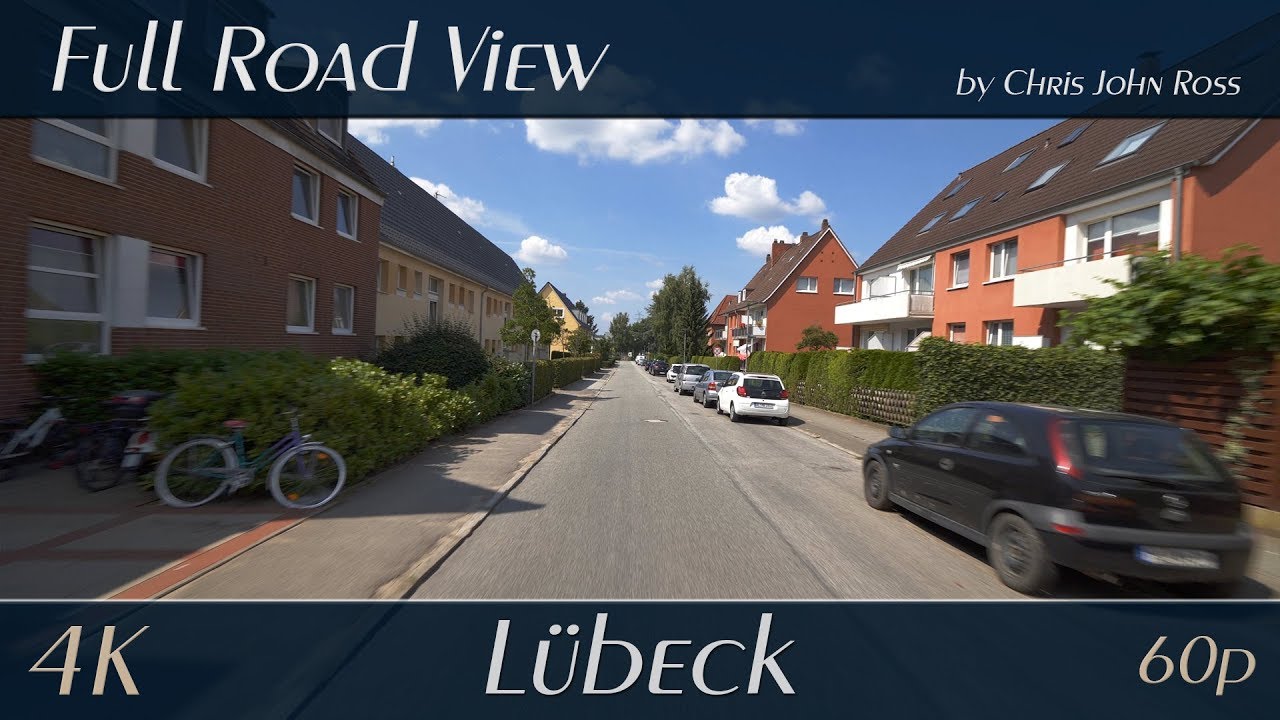 L&uuml;beck, Germany: Schlutup - Schusterbreite, Fabrikstra&szlig;e - 4K (2160p/60p) Autofahrt / Car Ride Video