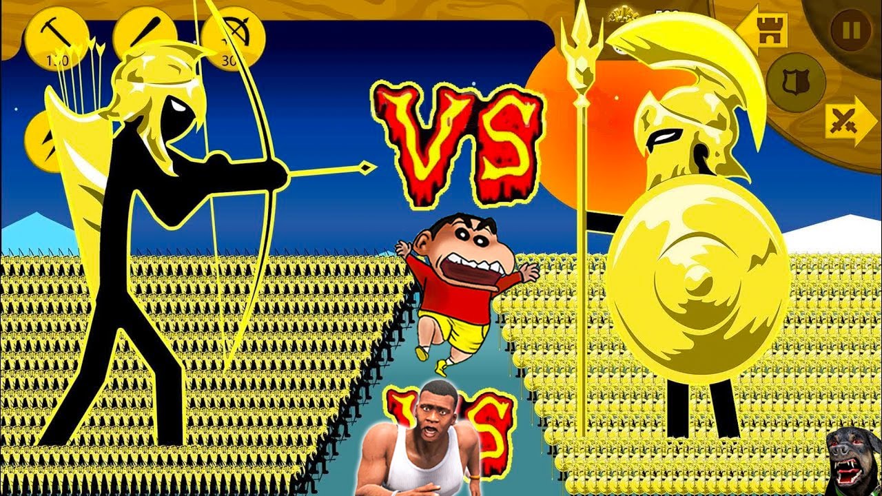 SHINCHAN PLAY STICK WAR BATTLE AND DESTROY ENEMIES CATSLE WITH FRANKLIN | DREAM SQUAD OP