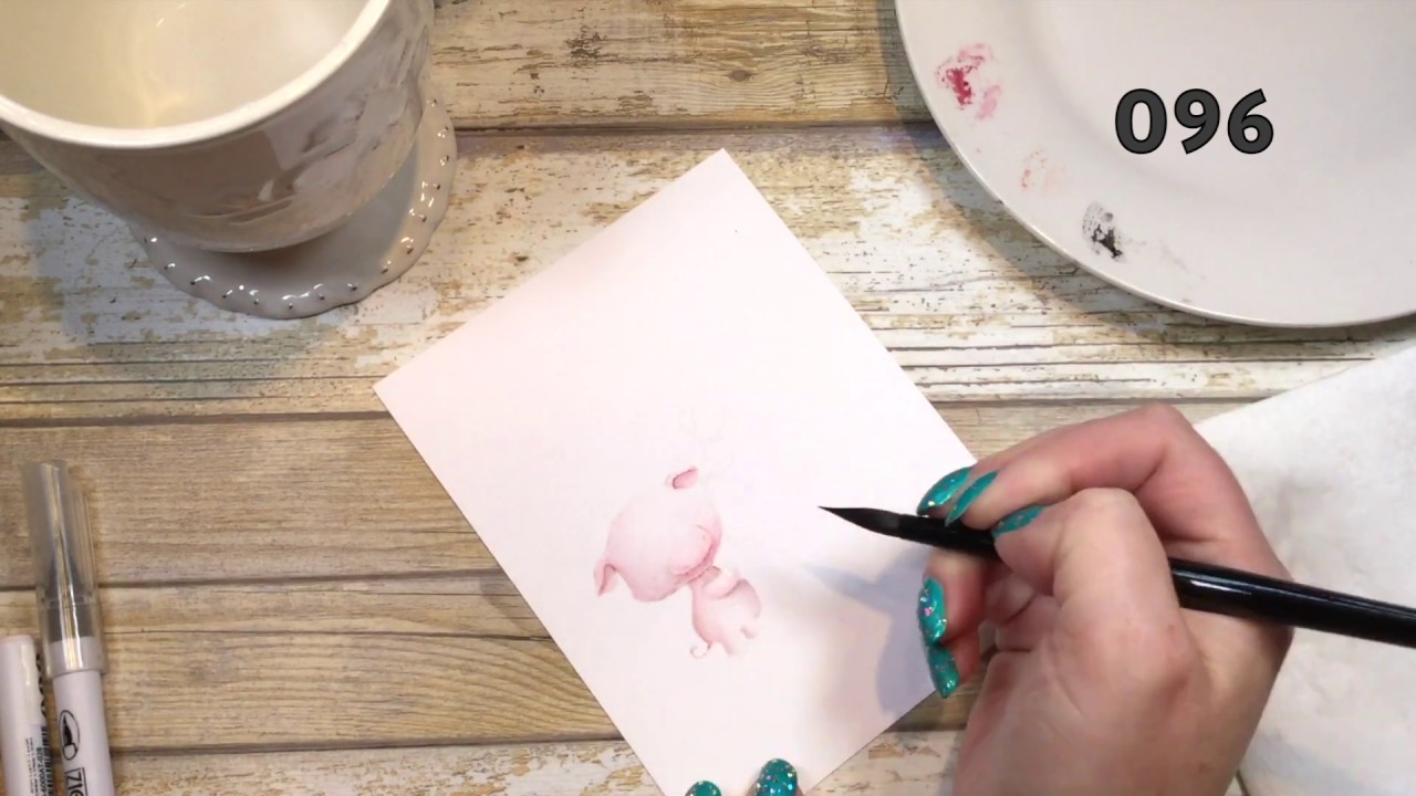Hogs and Kisses Watercolor tutorial