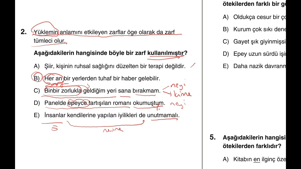 Dil Bilgisi Denemeleri, Deneme 9-Zarflar