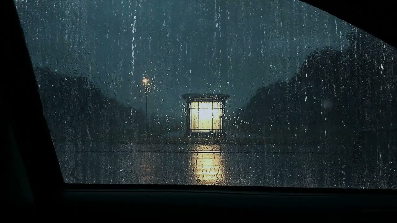 Heavy Rain from a Stationary Car Window - Relaxing Sounds for Insomnia, Studying, Stress Relief