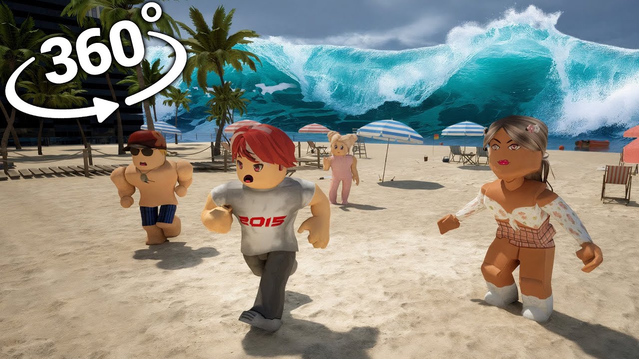 Roblox 360&deg; : Survive the Giant Tsunami in VR | 8K