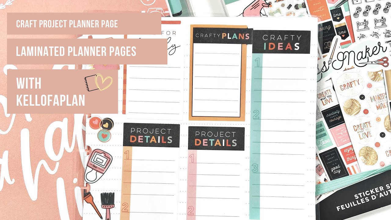 Laminated Craft Planner Page Featuring MISS MAKER!