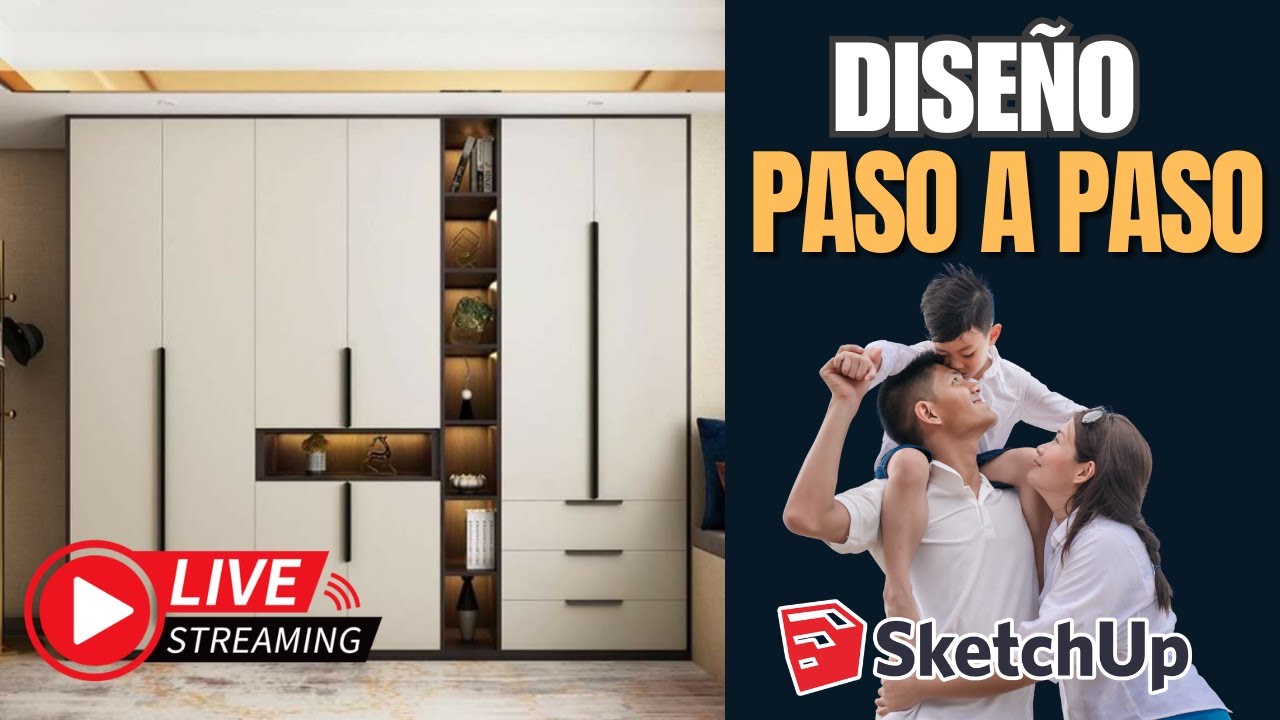 aprende a diseñar un Closet de melamina con SKETCHUP