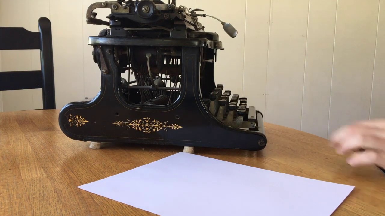 Typing On a 1905 Fox No  3 Typewriter