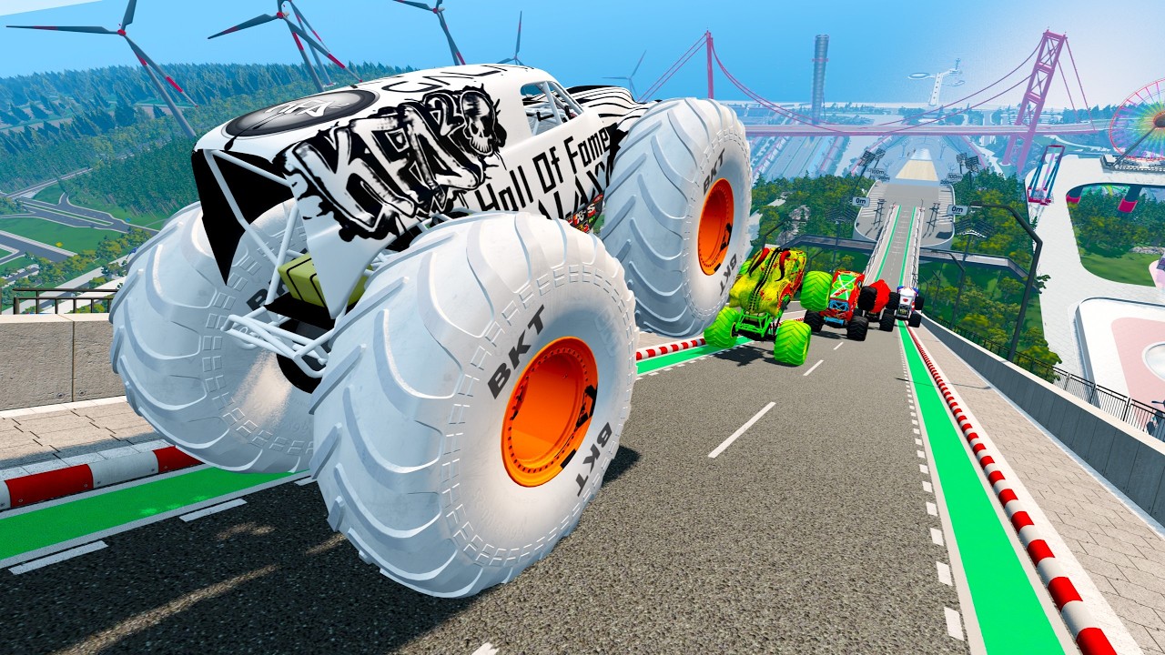 Epic #14    High Speed monster trucks jumps Small & Big   | Vehicles Monster Car