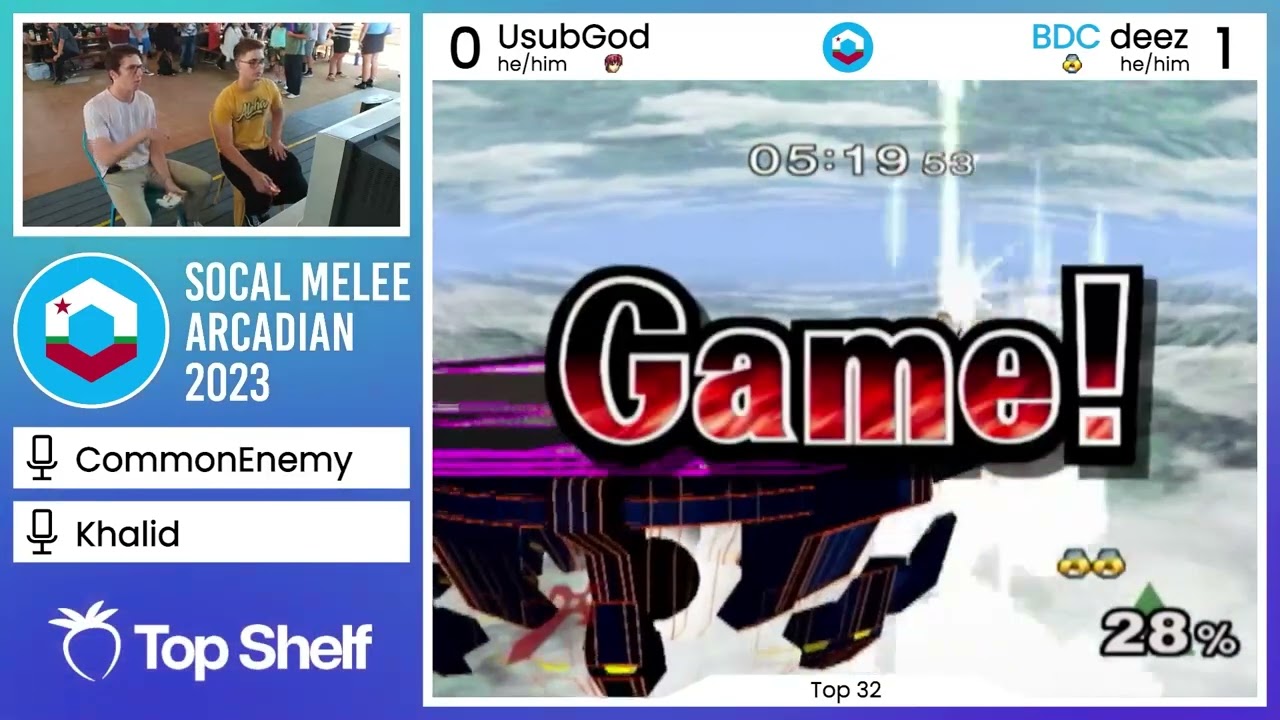 SoCal Melee Arcadian 2023 - Usubgod (Marth) vs. deez (Sheik) - Winners Top 32