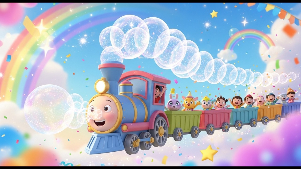 La Parade du Train à Bulles Magiques 🚂 | Comptine Bébé | The Magical Bubble Train Parade – Kids Song