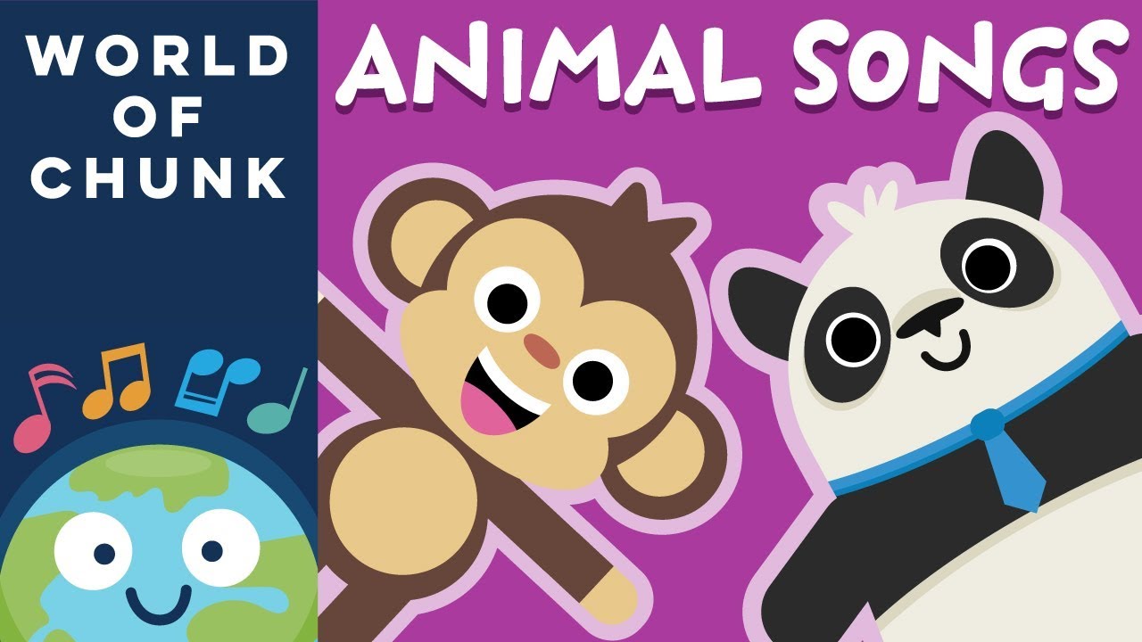 Animal Songs - Finger Family Panda, Five Little Monkeys & BINGO Dog Song | World of Chunk