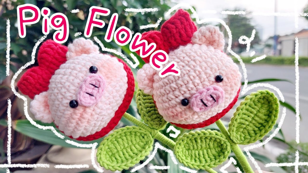 How to crochet PIG FLOWER | Crochet FLOWER | Hướng dẫn móc len HOA HEO | Lem'n Do