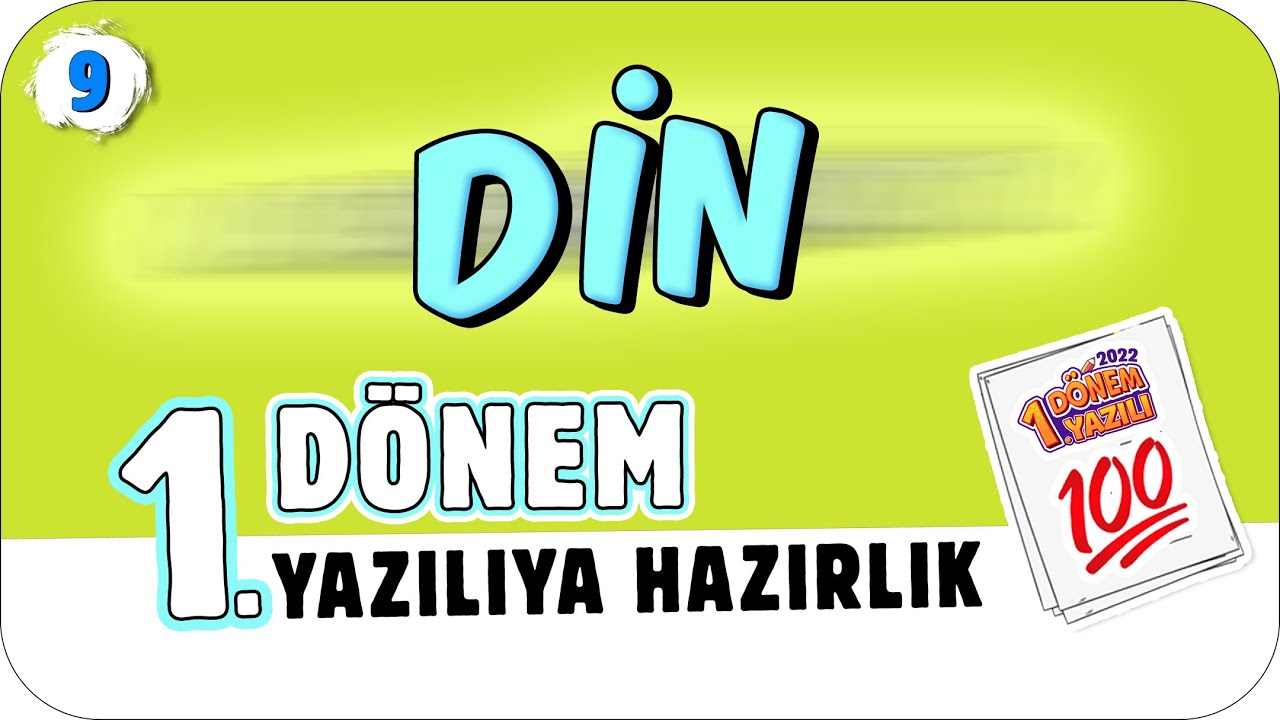 9.Sınıf Din Kültürü 1.Dönem 1.Yazılıya Hazırlık  📑 #2023