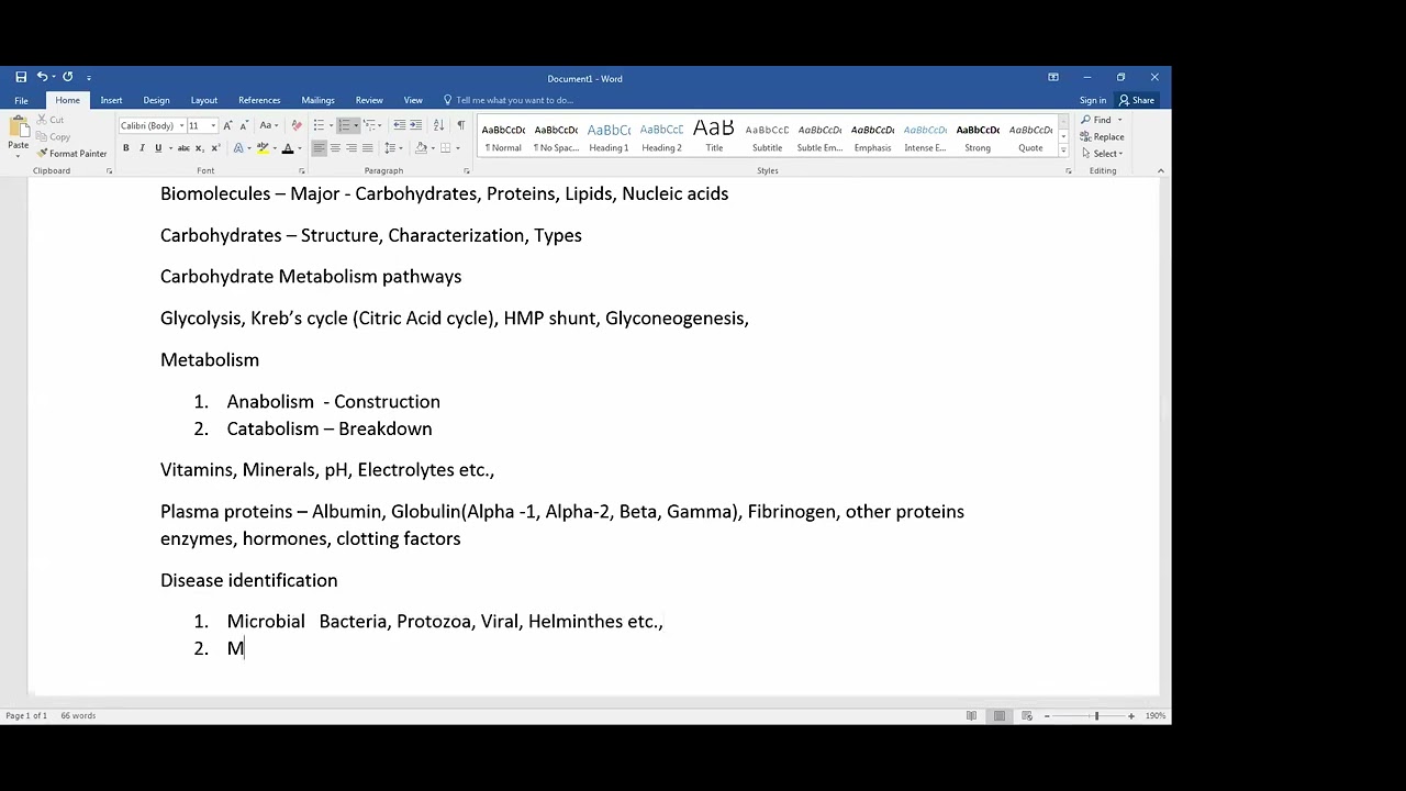 Biochemistry Part 1