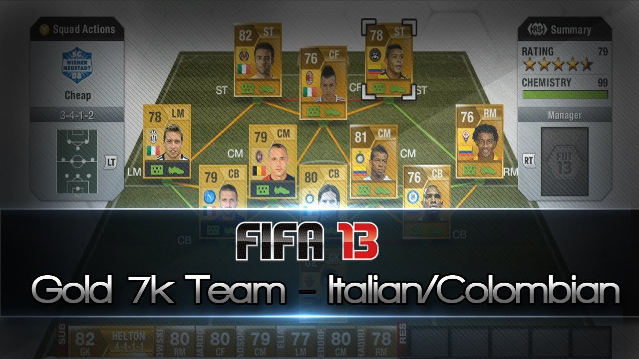 FIFA 13 | Superb 7k Cheap Squad Builder | Ultimate Team (Italy/Colombia)