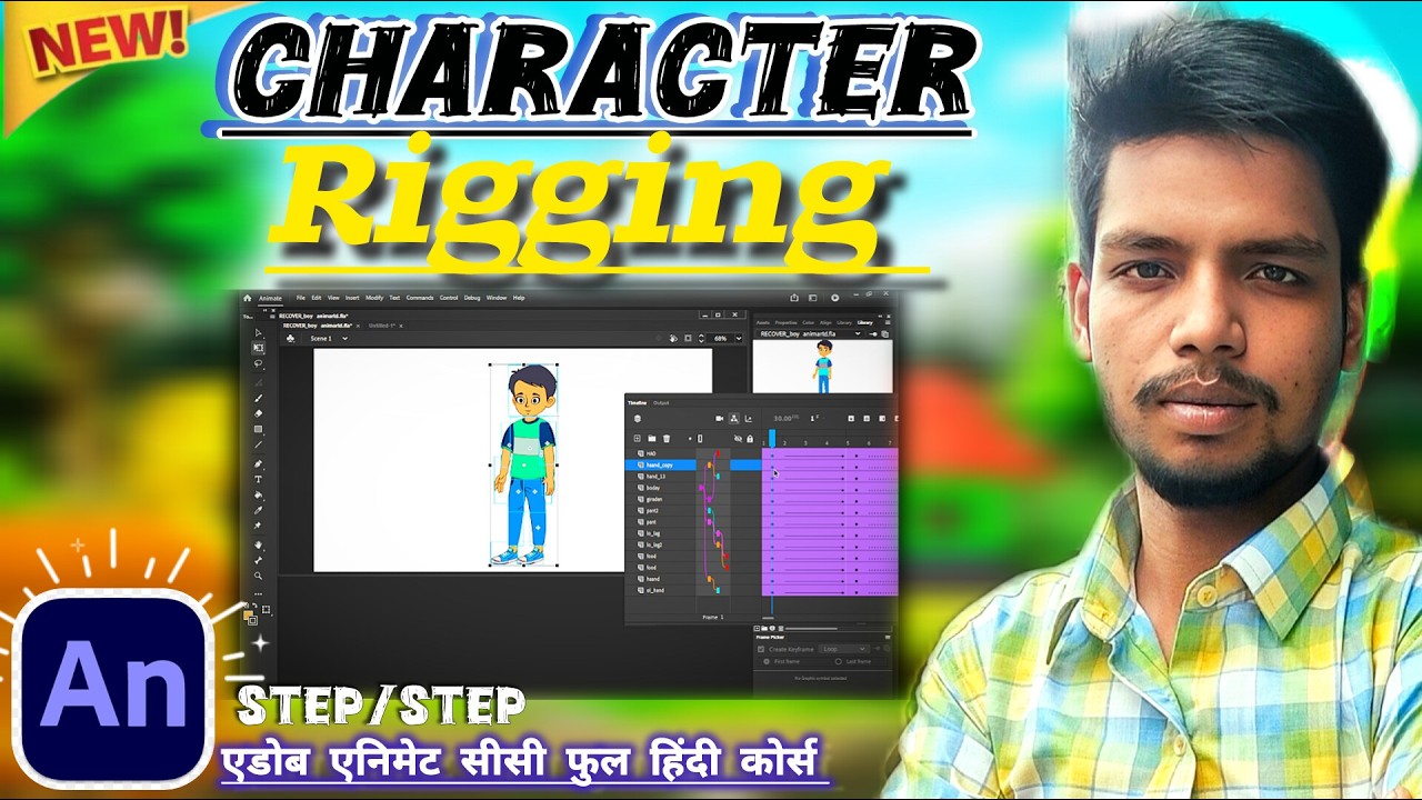 adobe animate cc  character rigging tutorial hindi