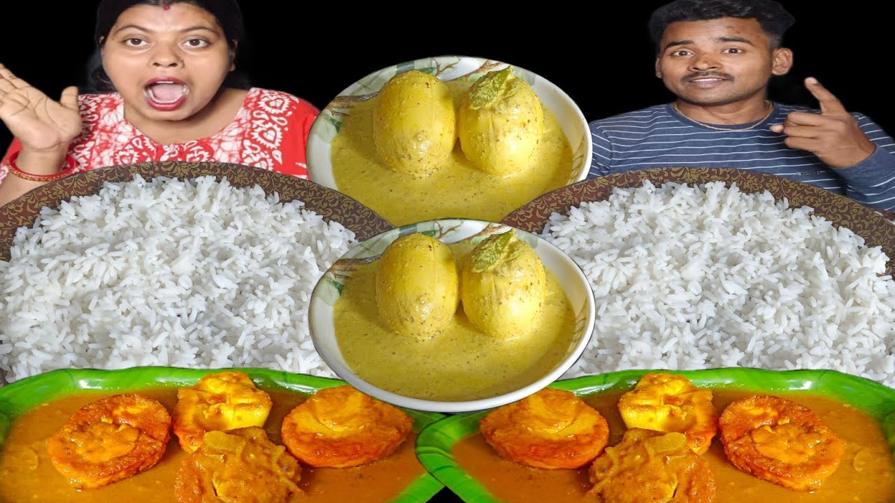 egg tawa fry // dim bhapa and rice eating challenge//@kamanamahadebfoodhouse100