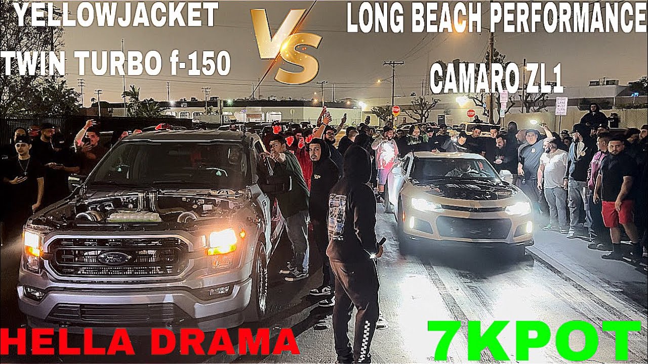 HELLA DRAMA FORD F-150 VS CAMARO ZL1 7KPOT NO PAY #mexico #racing #ford #camaro #turbo