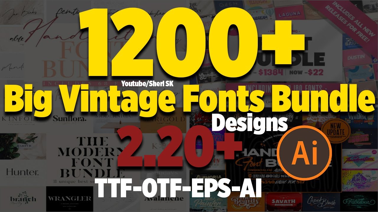1200+ Big Vintage Fonts And Designs Download In EPS Files |Sheri Sk| |Fonts Designs|