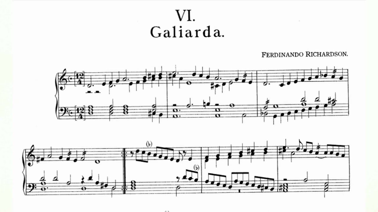 Ferdinando Richardson - Galiarda and Variatio FVB 6-7 (FitzwilliamVirginalBook Vol.1 No.6-7) (score)