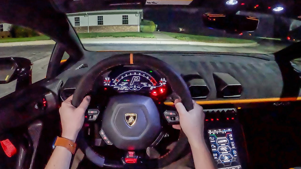 2022 Lamborghini Huracán STO - POV Night Drive (Binaural Audio)