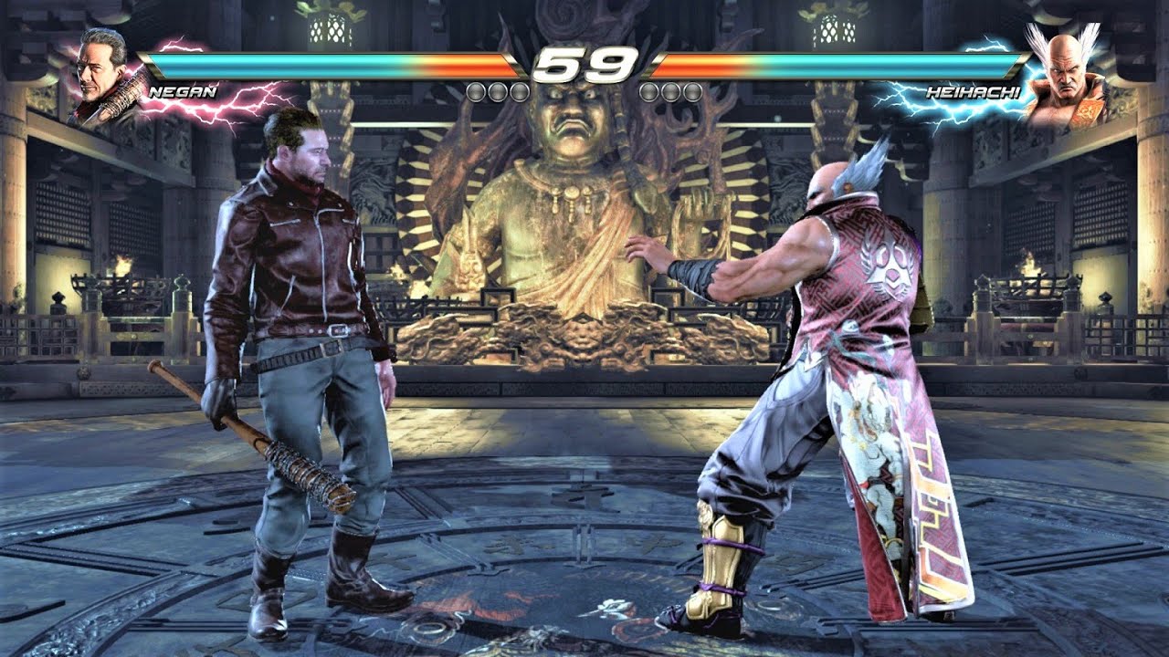 Negan the Walking Dead vs Heihachi Mishima (Hardest AI) - Tekken 7 Arcade