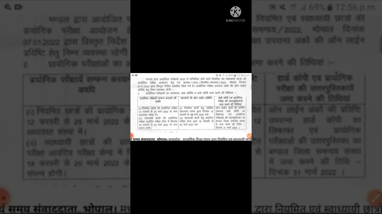 Mp Board News Today/mp board notice/mp board paper