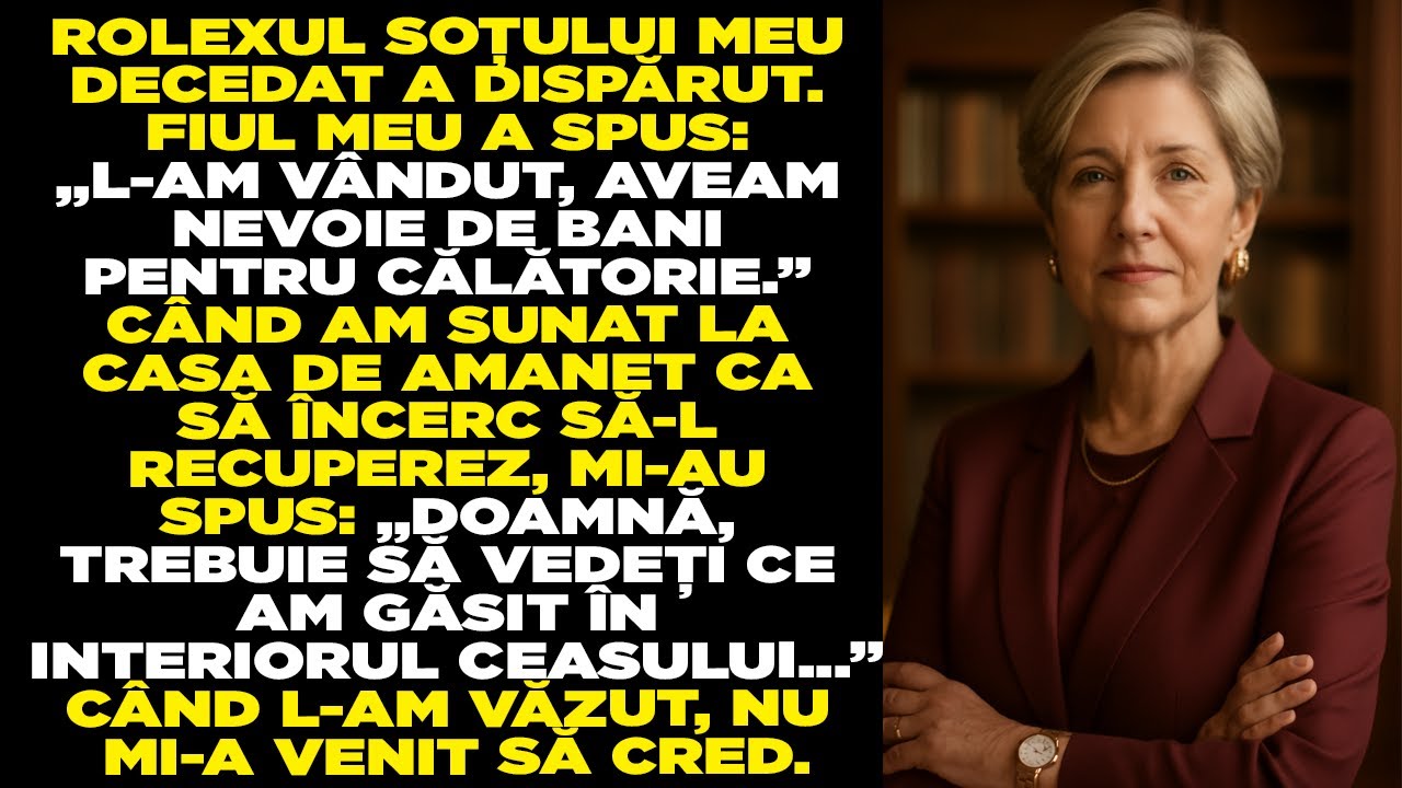 Fiul meu a vândut Rolexul soțului meu decedat ca să călătorească. Proprietarul magazinului m-a sunat