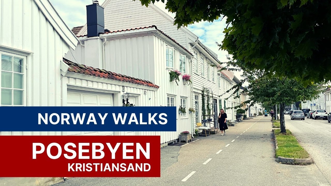 A Walk Through Posebyen, Kristiansand's Old Town in Southern Norway - Norway Walks 4K