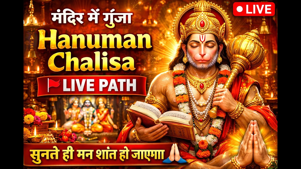 LIVE Hanuman Chalisa Path 🚩 मंदिर से सीधा प्रसारण | Jai Bajrangbali 🙏