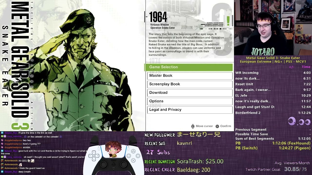 SGDQ 2024 Submission MGS3 EuroExtreme NG+ Speedrun