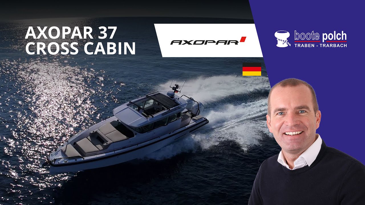 Axopar 37 XC Cross Cabin Brabus Modeljahr 2025 mit 2x Mercury V10 400 PS während Cannes Messe 2024