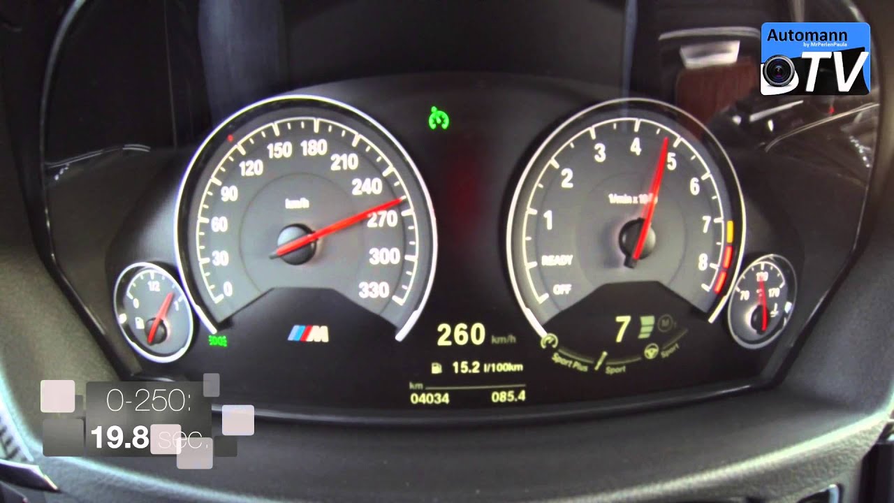 2015 BMW M3 DCT (431hp) - 0-270 km/h acceleration (1080p)