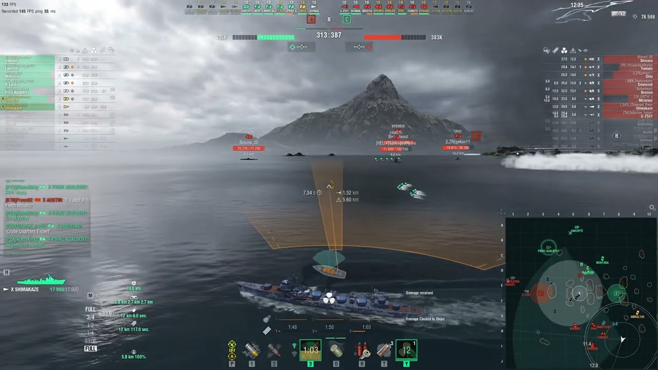 WoWs - Shimakaze - Jan 8 - Division replay