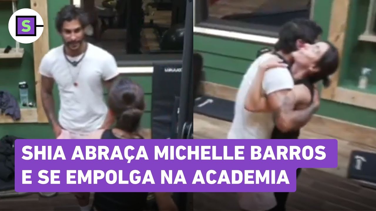 Shia Phoenix se empolga com abra&ccedil;o em Michelle Barros na academia da Fazenda; veja v&iacute;deo