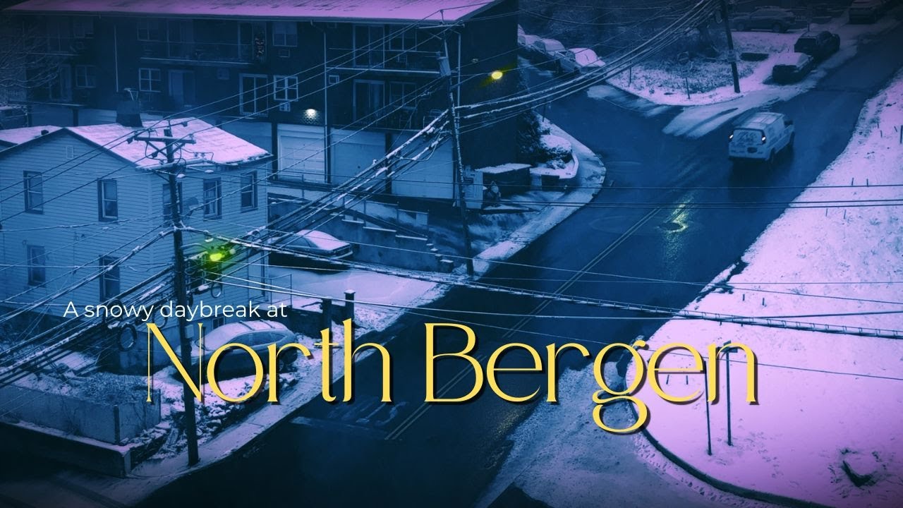 A snowy daybreak at North Bergen with background lo-fi