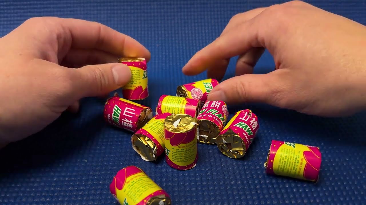 Haw Flakes Candy Unwrapping and Play- (Haw Flakes) ASMR