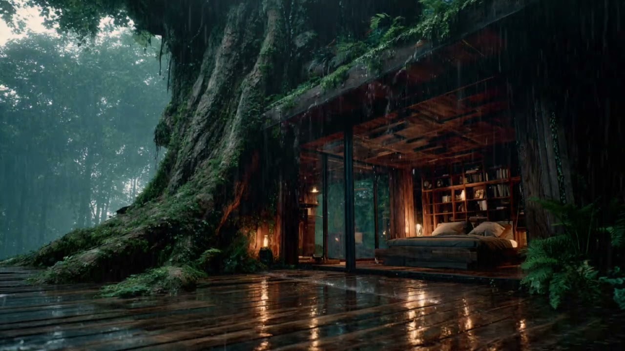 Night Thunderstorm ⛈️ Dark Rain Sounds for Stress Relief & Deep Sleep