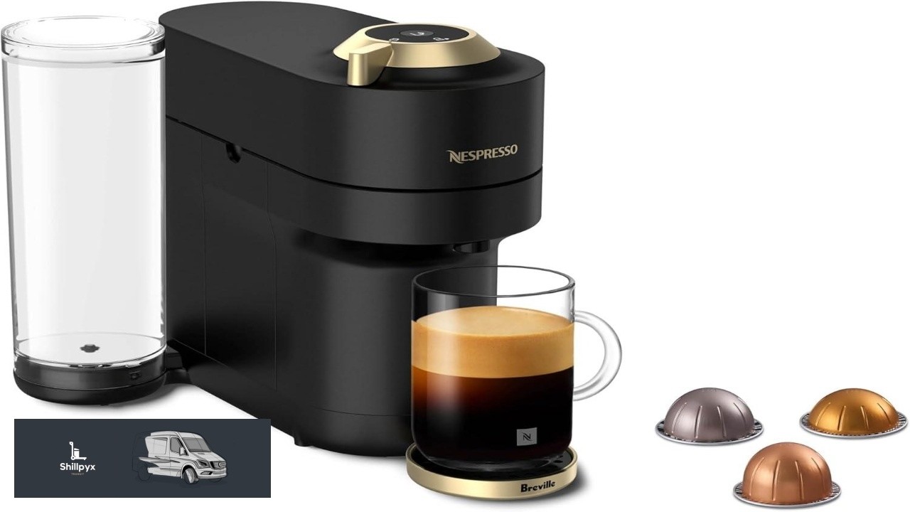 Nespresso Festive Vertuo Pop+ Coffee and Espresso Maker by Breville Matte Black