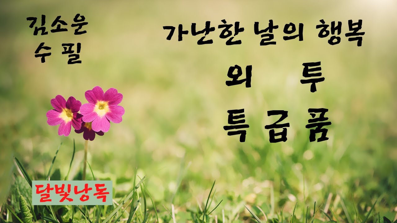김소운 수필  가난한 날의 행복  외투  특급품