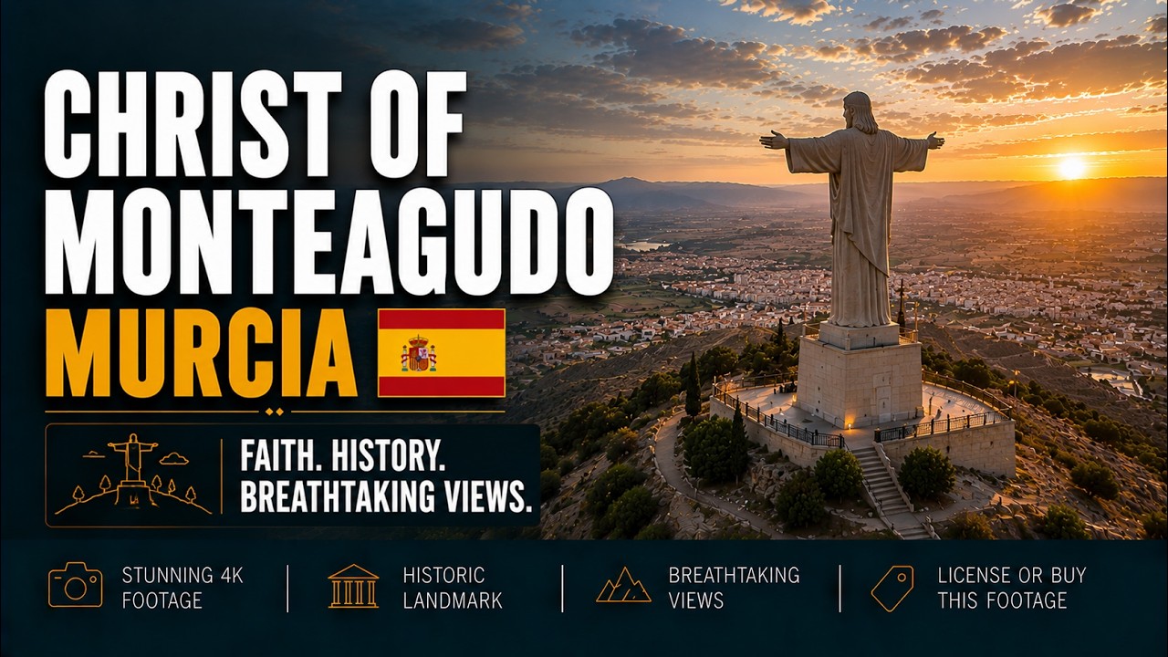 Murcia - Christ of Monteagudo ● Spain 🇪🇸 【4K】 Aerial Cinematic Drone
