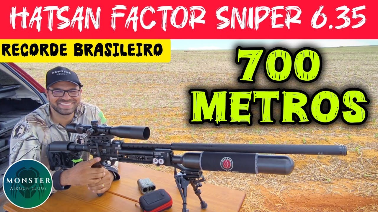 Sniper - Acerto a 700 metros com Hatsan factor 6.35