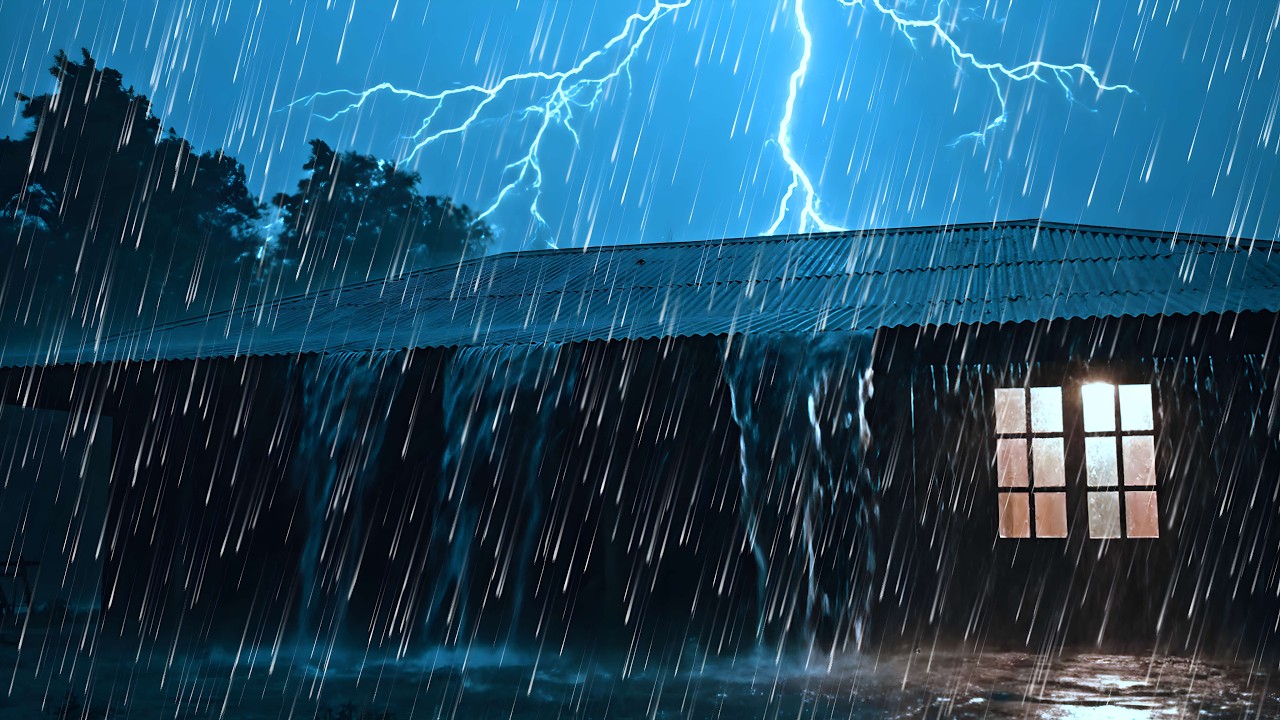 Fall Asleep FAST Tonight 😴 Heavy Rain & Loud Thunder on Tin Roof #98