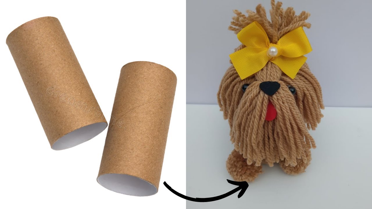 Cachorrinho SUPER FÁCIL feito com rolo de papel higiênico